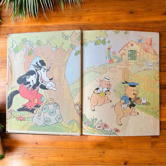 VINTAGE 1933 Walt Disney Three Little Pigs Silly Symphony Illustrated Book - Picture 5 of 12